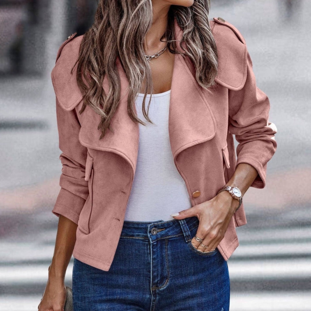 Faux Pink Suede Jacket