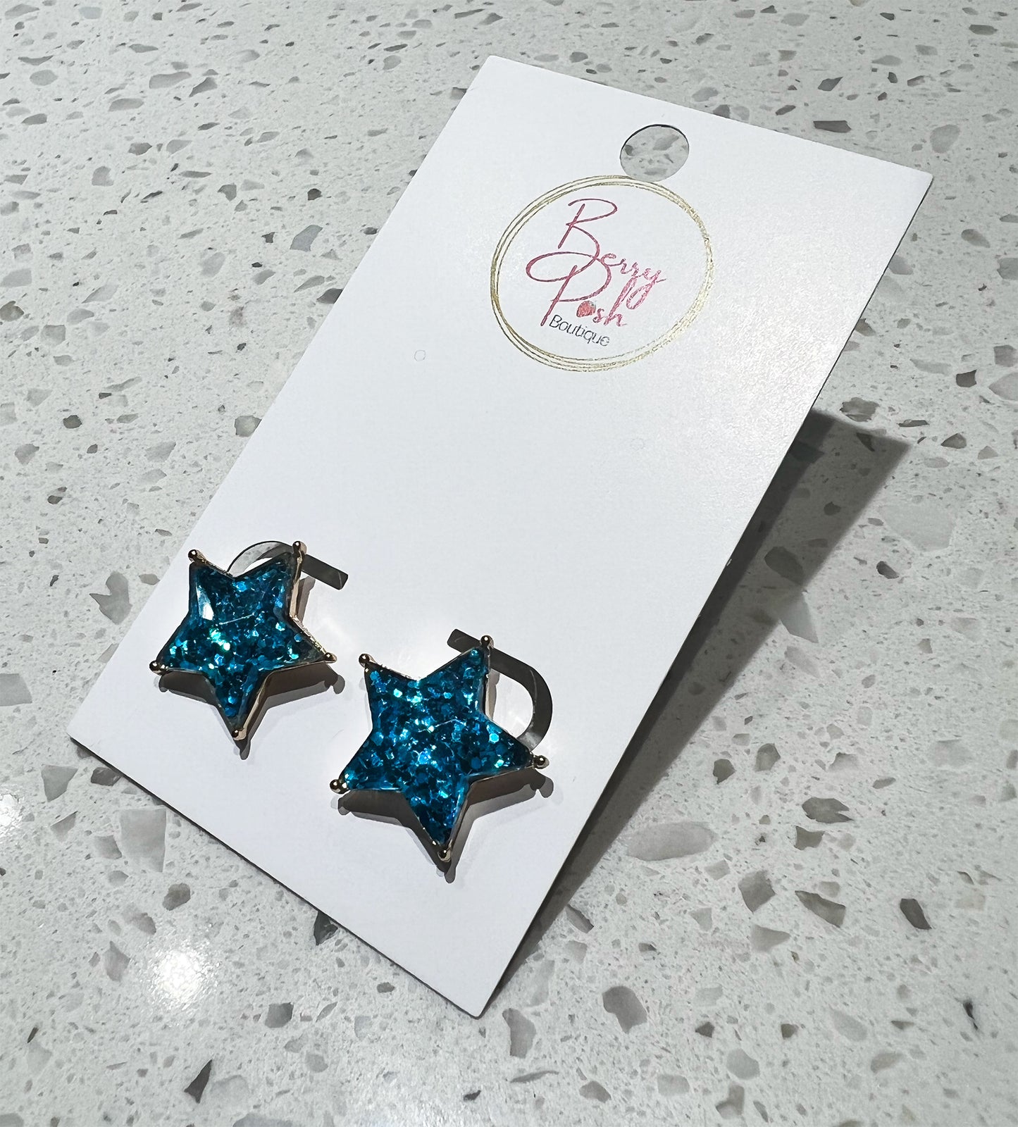 Shooting Star Glitter Stud Earrings