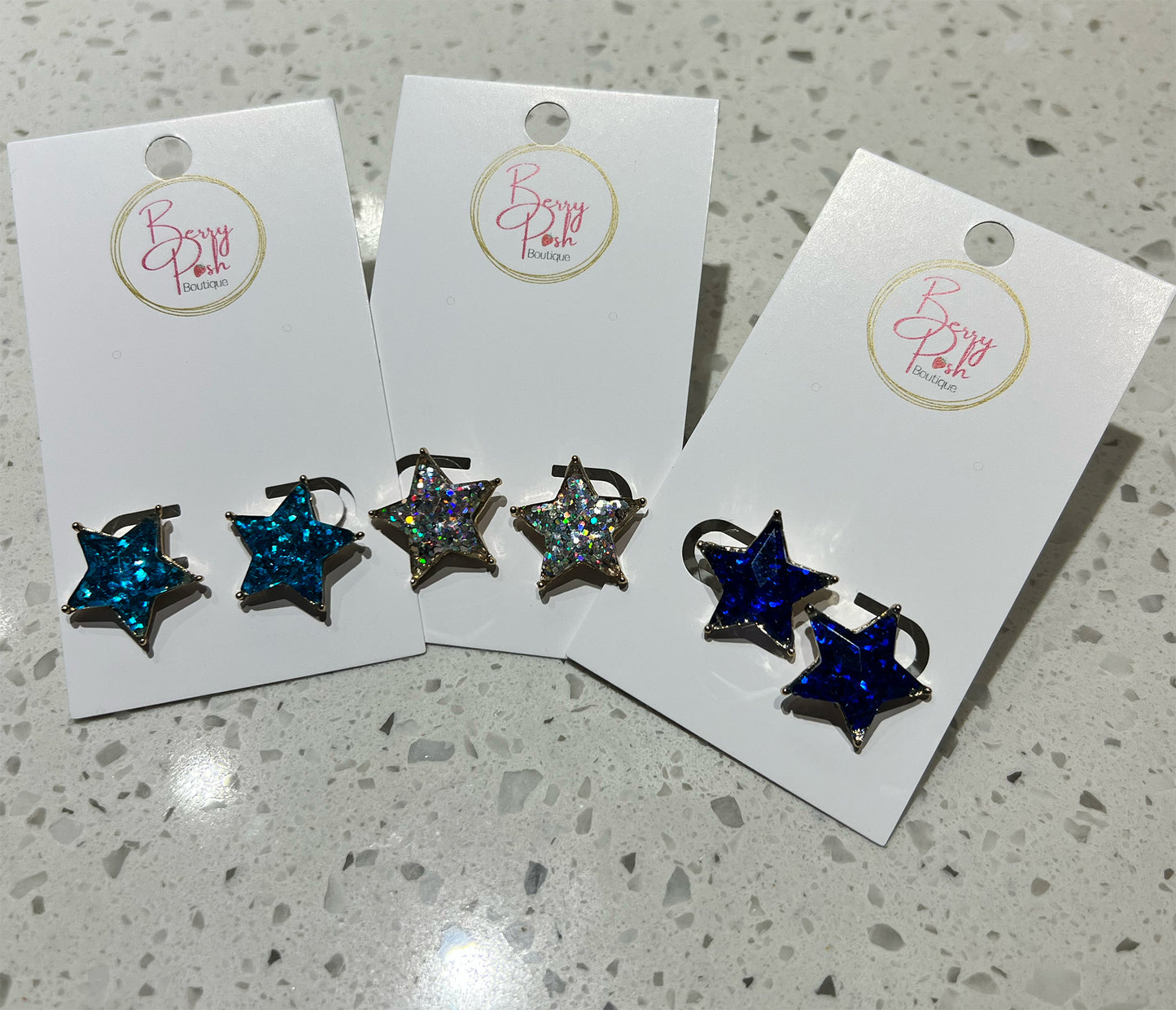 Shooting Star Glitter Stud Earrings