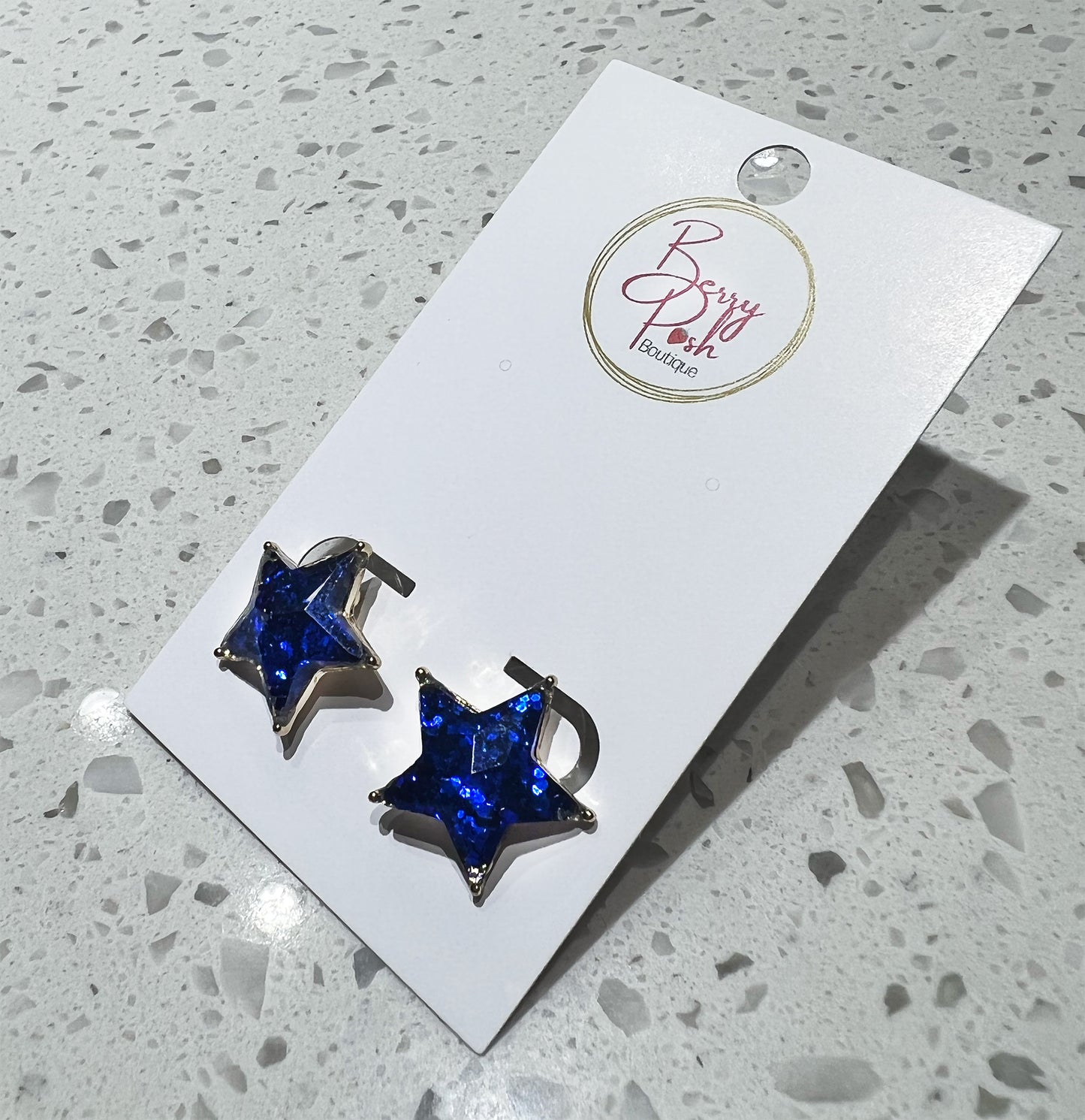 Shooting Star Glitter Stud Earrings